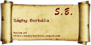 Sághy Borbála névjegykártya